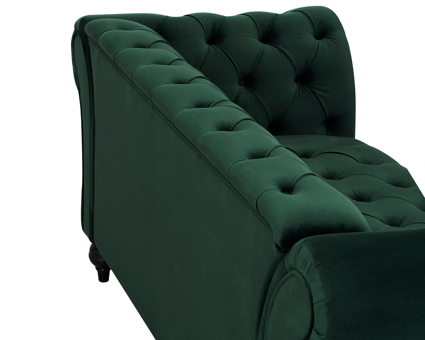 Emma Green Velvet Curved Sofa 1.5s
