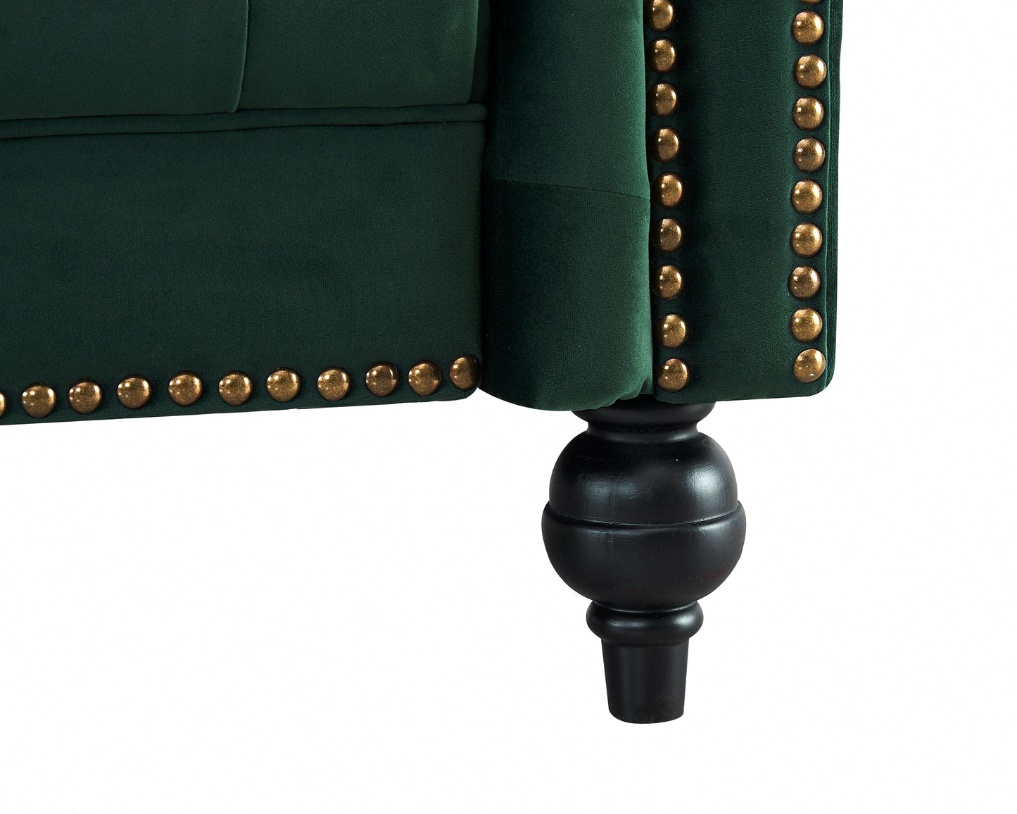 Emma Green Velvet Curved Sofa 1.5s