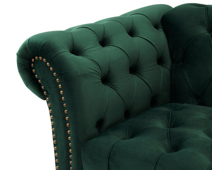 Emma Green Velvet Curved Sofa 1.5s