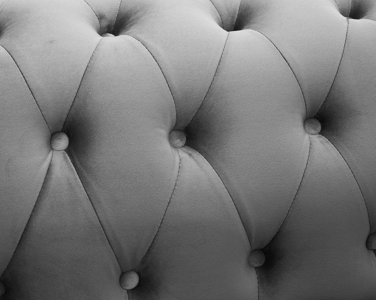 Harper Chesterfield Pleat Grey Velvet sofa 2s