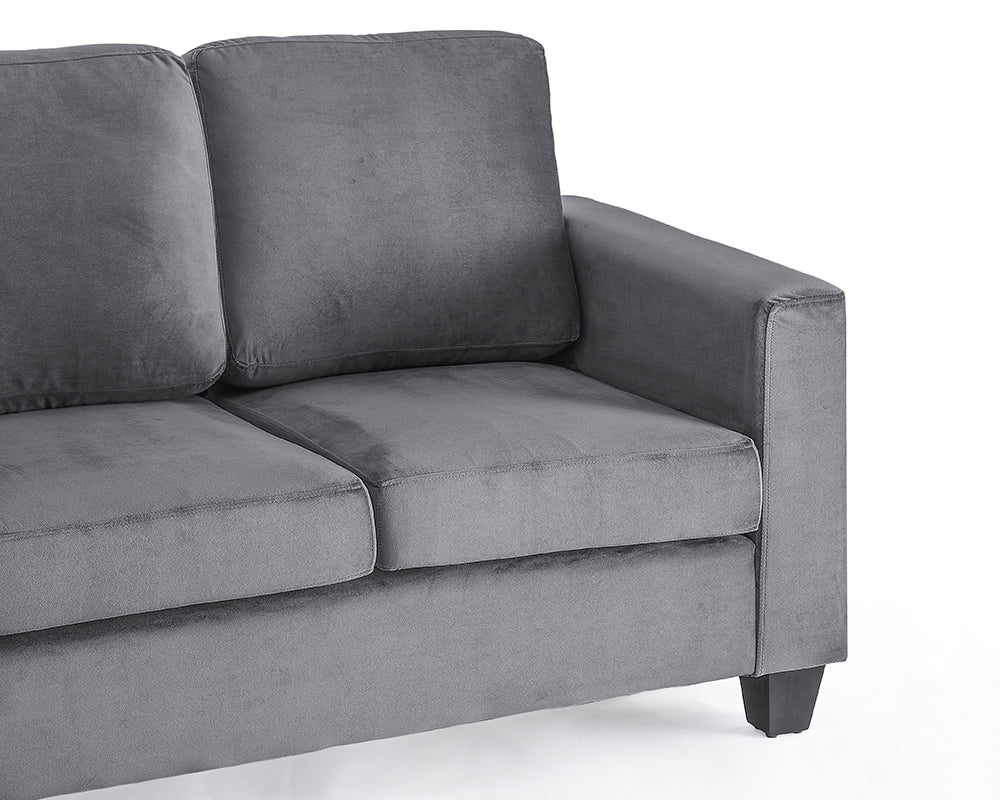 Dakota Grey Velvet 2 Seater Sofa