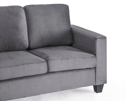 Dakota Grey Velvet 2 Seater Sofa