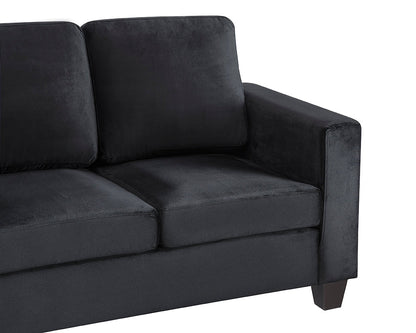 Dakota Black Velvet 2 Seater Sofa