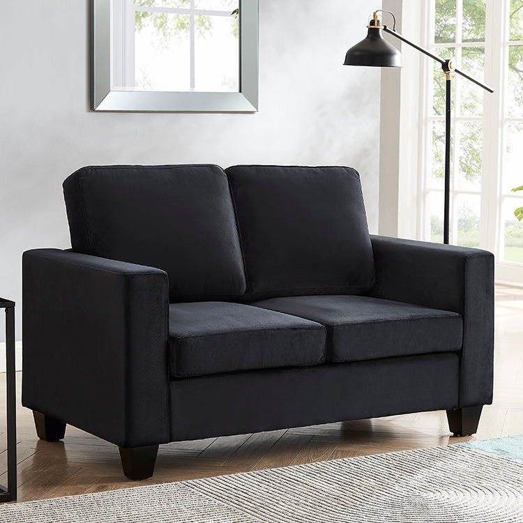 Dakota Black Velvet 2 Seater Sofa