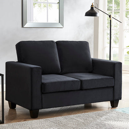 Dakota Black Velvet 2 Seater Sofa
