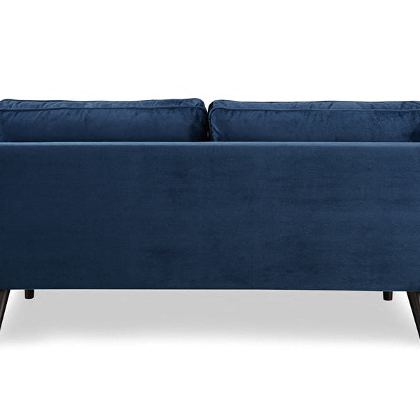 Anya 3 Seater Velvet Upholstered Cushion Sofa - Blue