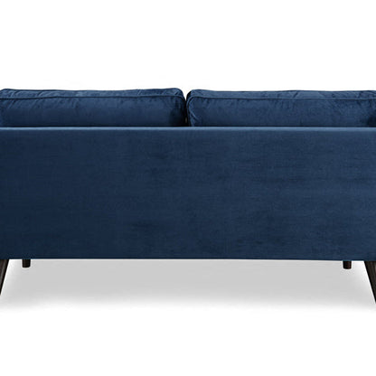 Anya 3 Seater Velvet Upholstered Cushion Sofa - Blue