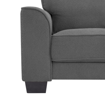 Jada Dark Grey Boucle Fabric 3 Seater Sofa