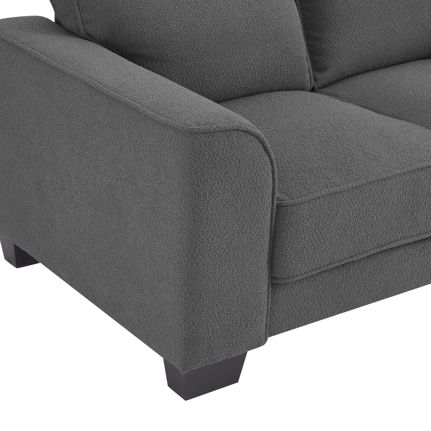 Jada Dark Grey Boucle Fabric 3 Seater Sofa
