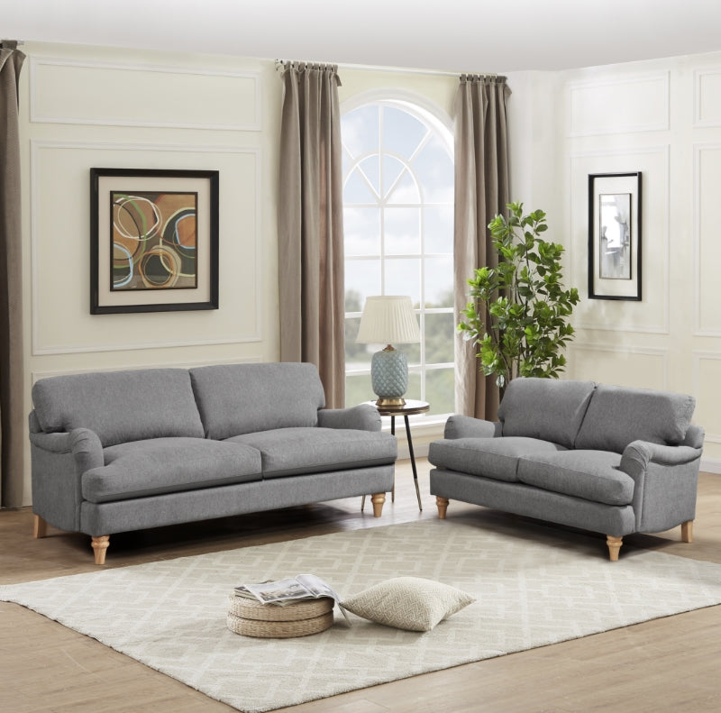 Cambridge 3 and 2 seater Seater Grey Linen Sofa