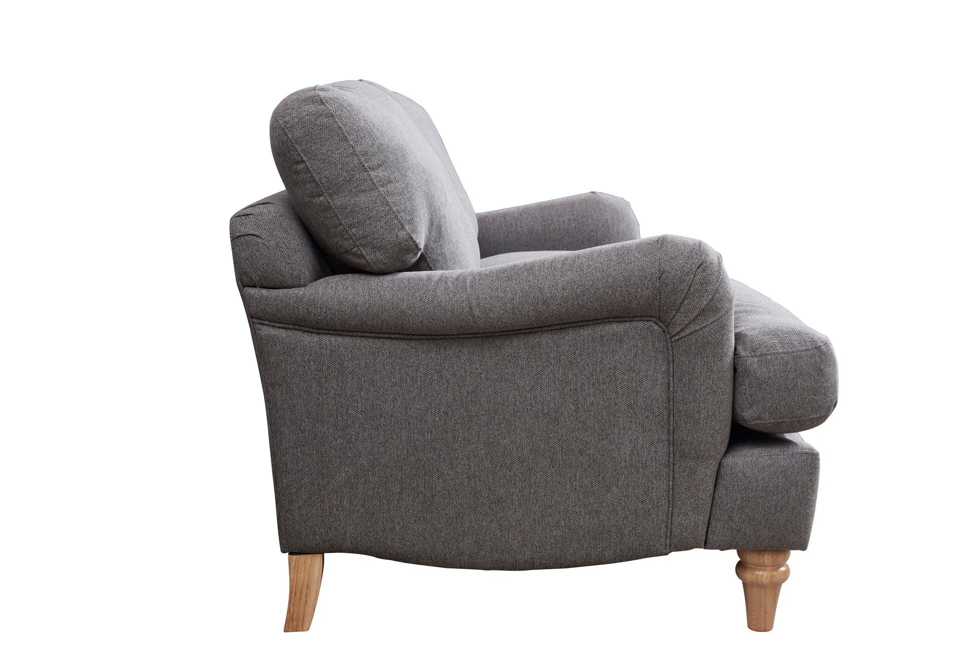 Cambridge 3 Seater Grey Linen Sofa left