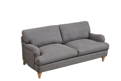Cambridge 3 Seater Grey Linen Sofa facing right