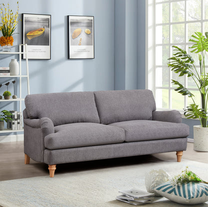 Cambridge 3 Seater Grey Linen Sofa front