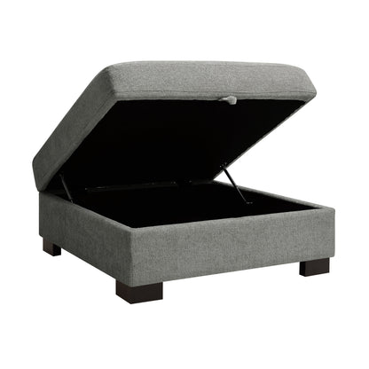 Travis Storage Footstool, Grey Chenille