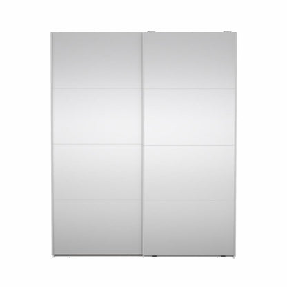 Bergamo Robe 2 Door Sliding Robe, Both Mirrored - White 180cm
