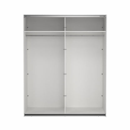 Bergamo Robe 2 Door Sliding Robe, Both Mirrored - White 180cm