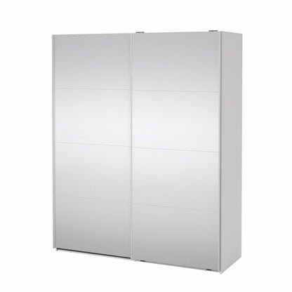 Bergamo Robe 2 Door Sliding Robe, Both Mirrored - White 180cm
