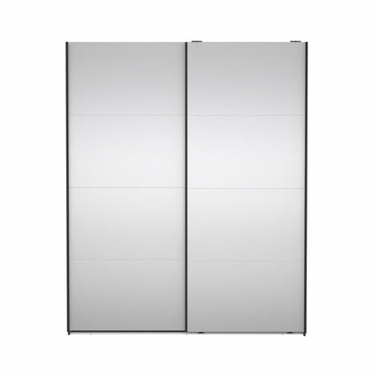 Bergamo Robe 2 Door Sliding Robe, Both Mirrored - Grey 180cm