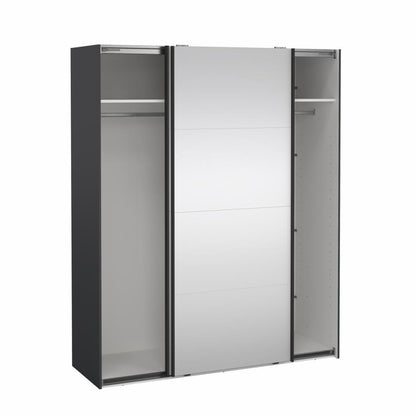 Bergamo Robe 2 Door Sliding Robe, Both Mirrored - Grey 180cm