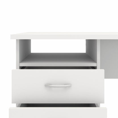 Function Plus Desk with 3 Drawers - White
