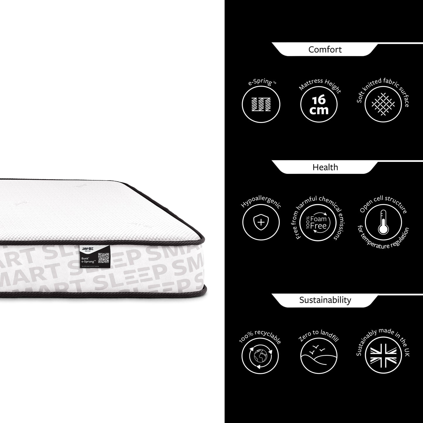 Jay-Be Bunk e-Sprung  Eco-Friendly Children’s Mattress