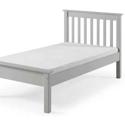 Alfie Single Bed Frame - Grey - With Aspire Dual Layer Pro Hybrid Mattress