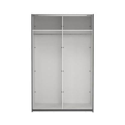 Bergamo Sliding Robe - 1 Mirrored Door + 1 Plain Door - Grey 140cm