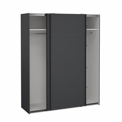 Bergamo Robe 2 Door Sliding Robe with NO Mirror - Matt Grey 180cm