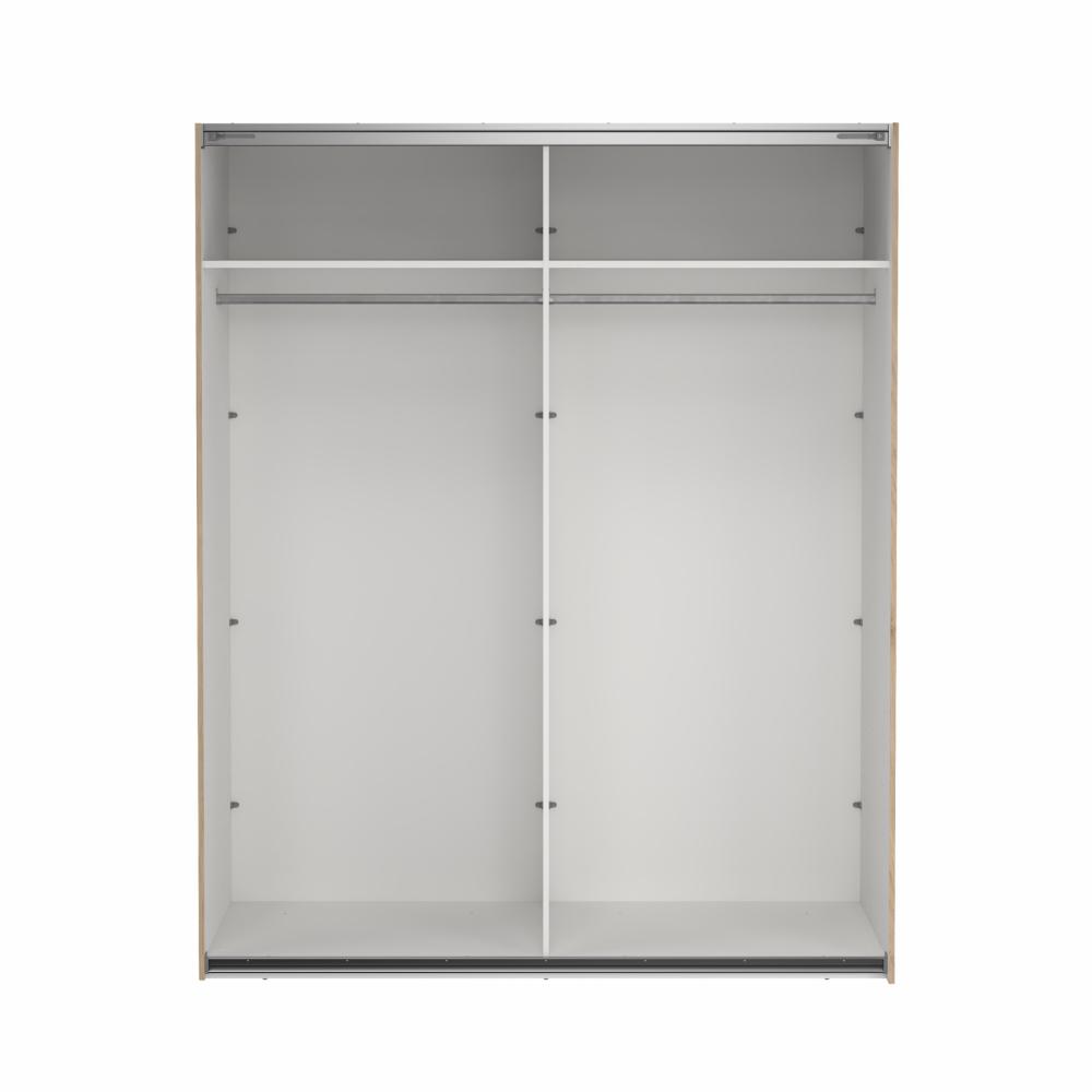 Bergamo Sliding Robe - 1 Mirrored Door + 1 Plain Door - Jackson Hickory 180cm