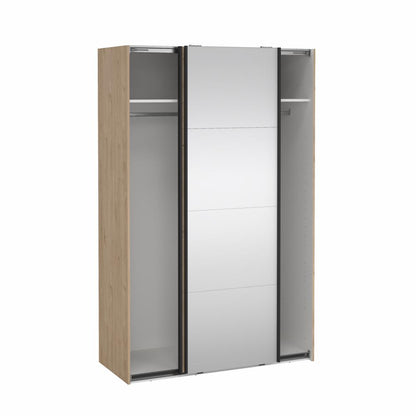 Bergamo Sliding Robe - 1 Mirrored Door + 1 Plain Door - Jackson Hickory 140cm