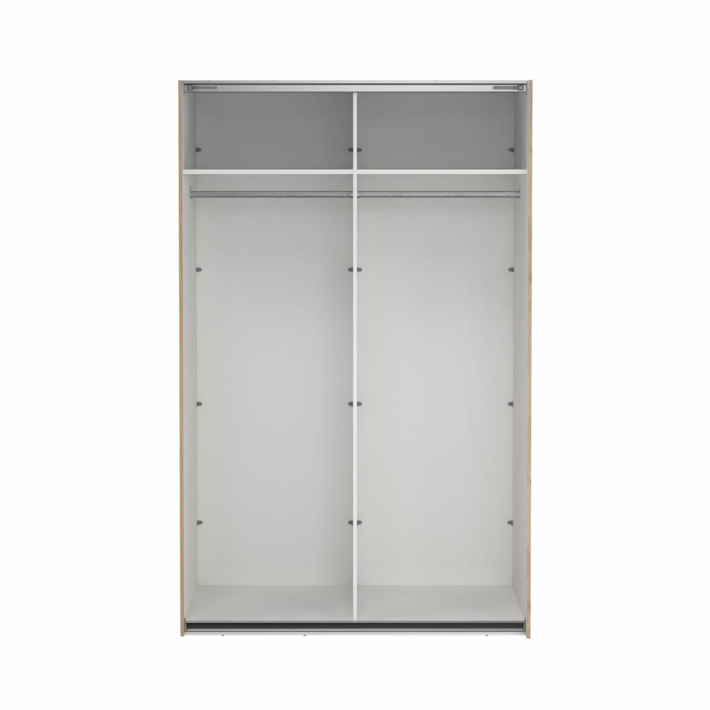 Bergamo Sliding Robe - 1 Mirrored Door + 1 Plain Door - Jackson Hickory 140cm