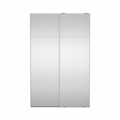 Bergamo Robe 2 Door Sliding Robe, Both Mirrored - White 140cm