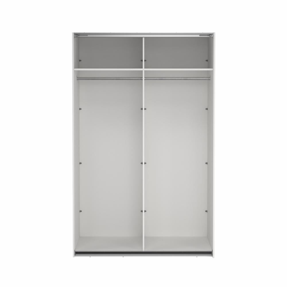 Bergamo Robe 2 Door Sliding Robe with NO Mirror - White 140cm