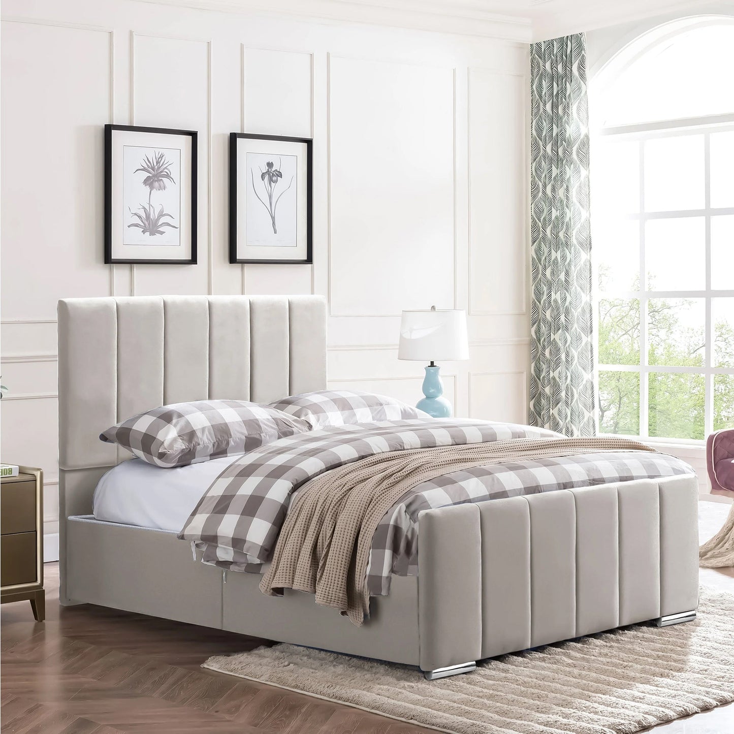 Brooke King Size Bedframe - Plush Coffee