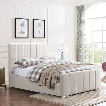 Brooke Double Bedrame - Plush Velvet Charcoal
