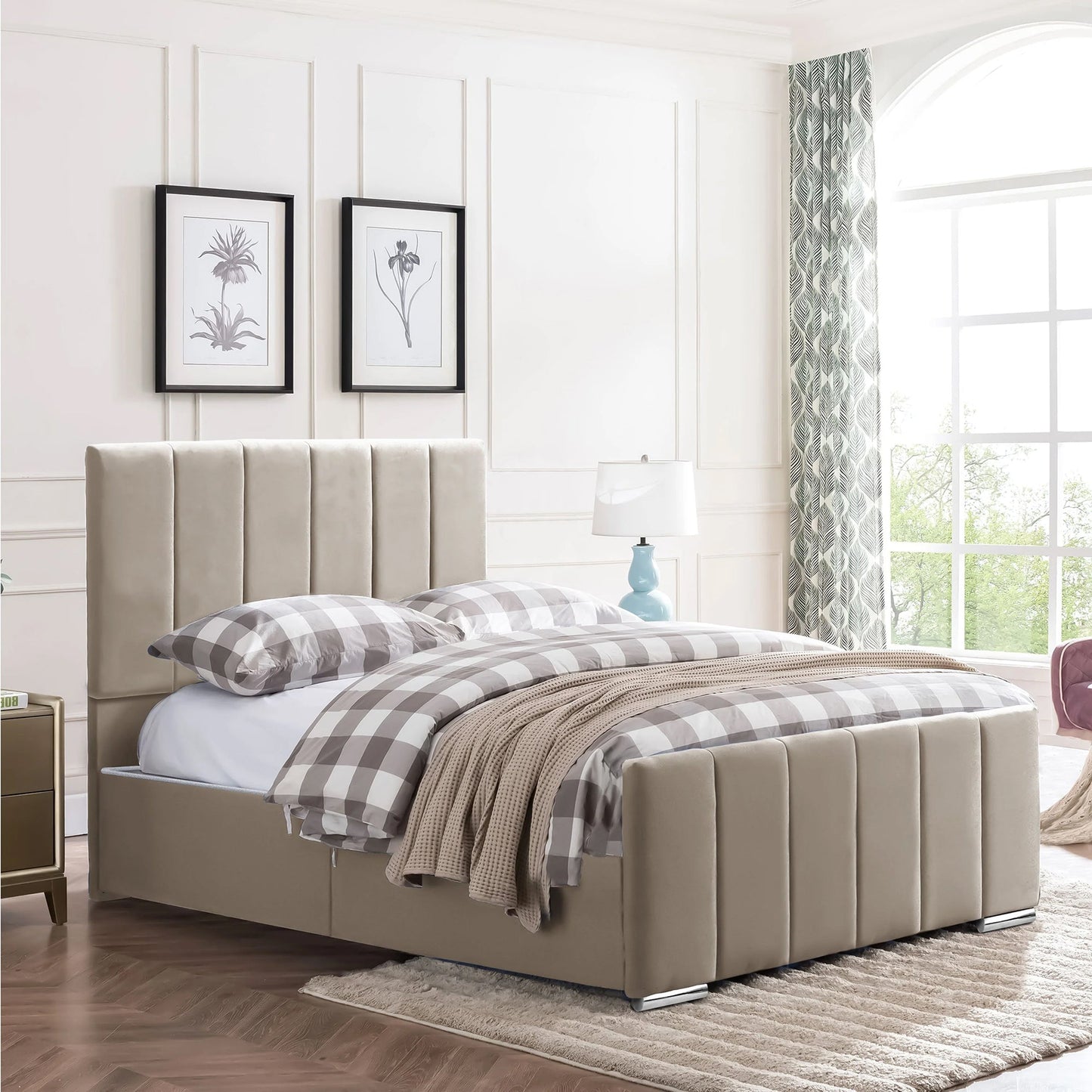 Brooke Super King Size Bedframe - Plush Mink
