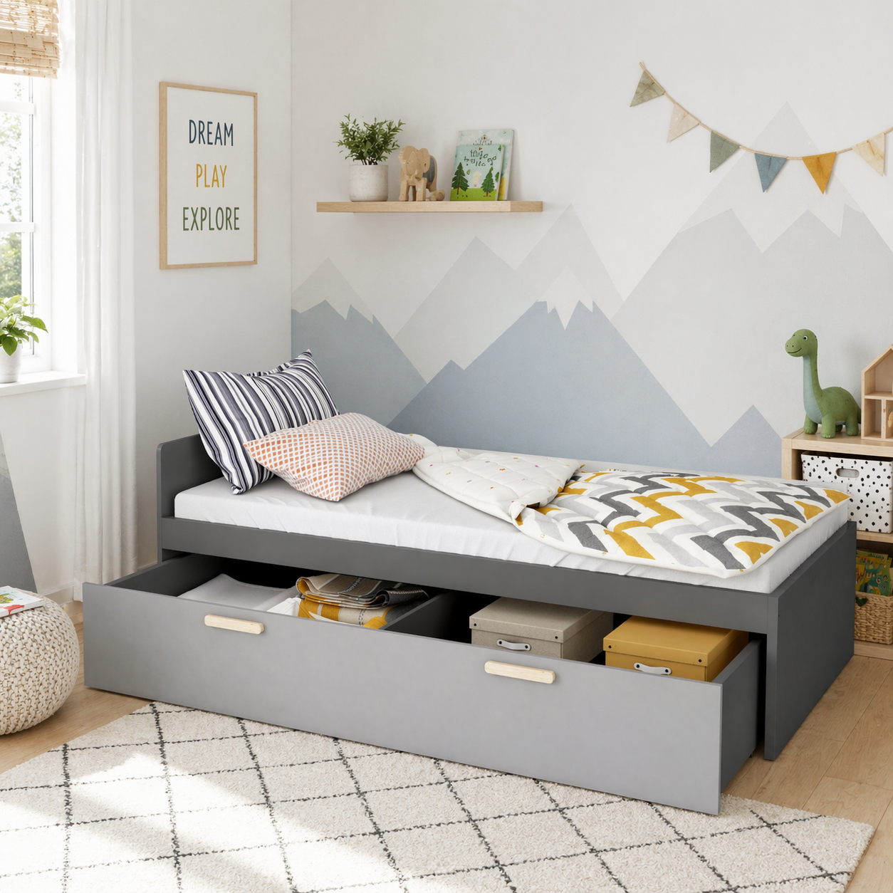 Pok Bed with Drawer PO-13 + PO-15