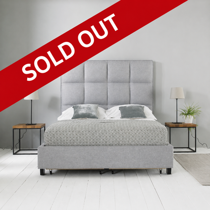 Palma King Bed with Pull Out Drawer - Grey