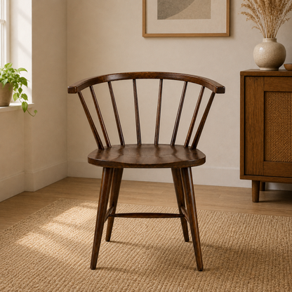 Willow Spindle Oak Chair with Stretchers - Bordo (x2)