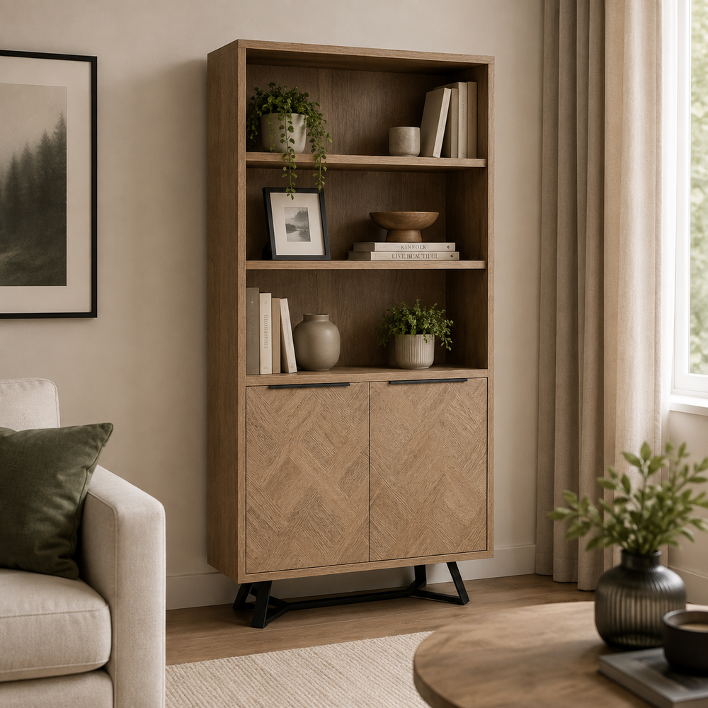 Iris Aged Grey Oak Bookcase