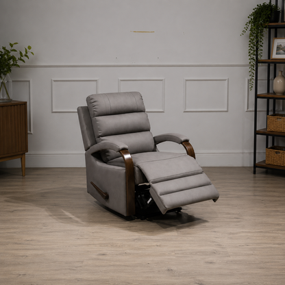 Tallaght 1 Seater Fabric Manual Recliner-Smoke Grey