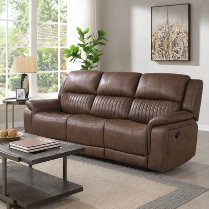 Westport 3 Seater Fabric Manual Recliner- with Pull Down Tray