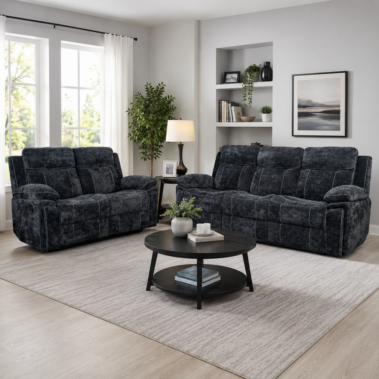 Lucy 3+2 Reclining Suite with Drop Down Table