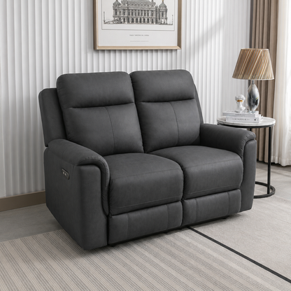 Norway Dark Grey 2 Seater Power Recliner