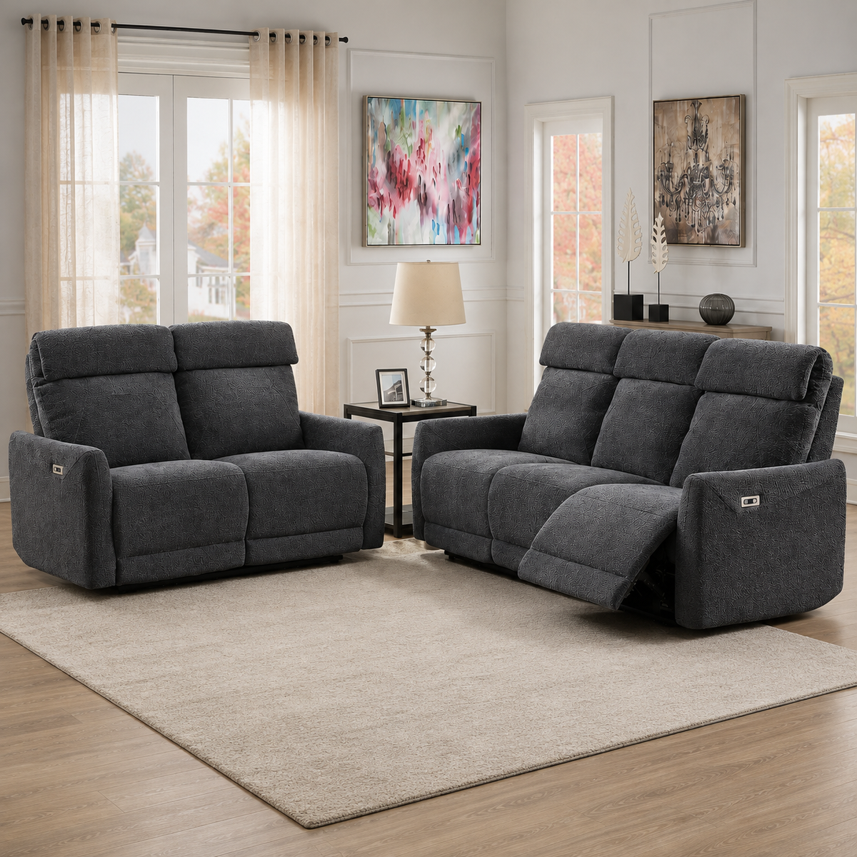 Edenmore 3+2 Power Recliner - Grey