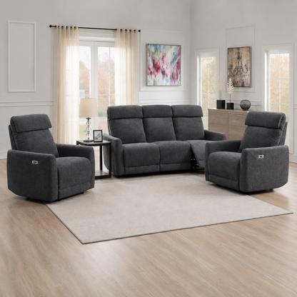 Edenmore 3+1+1 Power Recliner - Grey