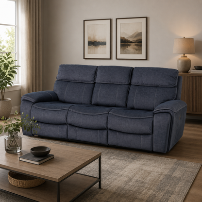 Springhill 3 Seater Fabric Electric Recliner- Grey