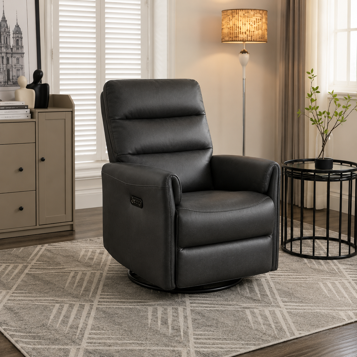 Stockholm Swivel & Glide Chair - Dark Grey