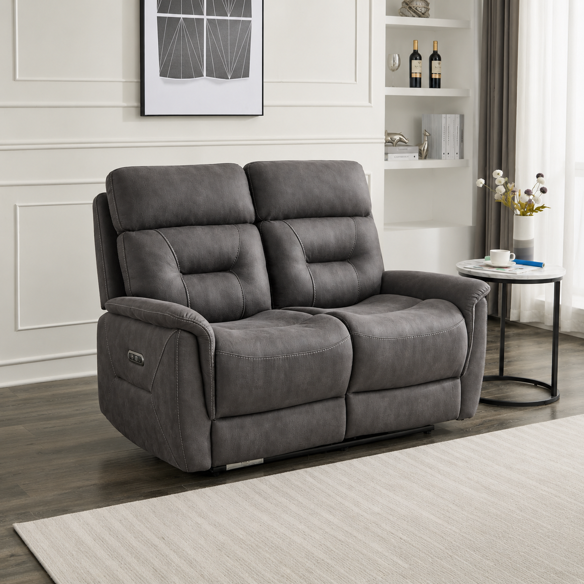 Paris 2 Seater Power Recliner - Grey