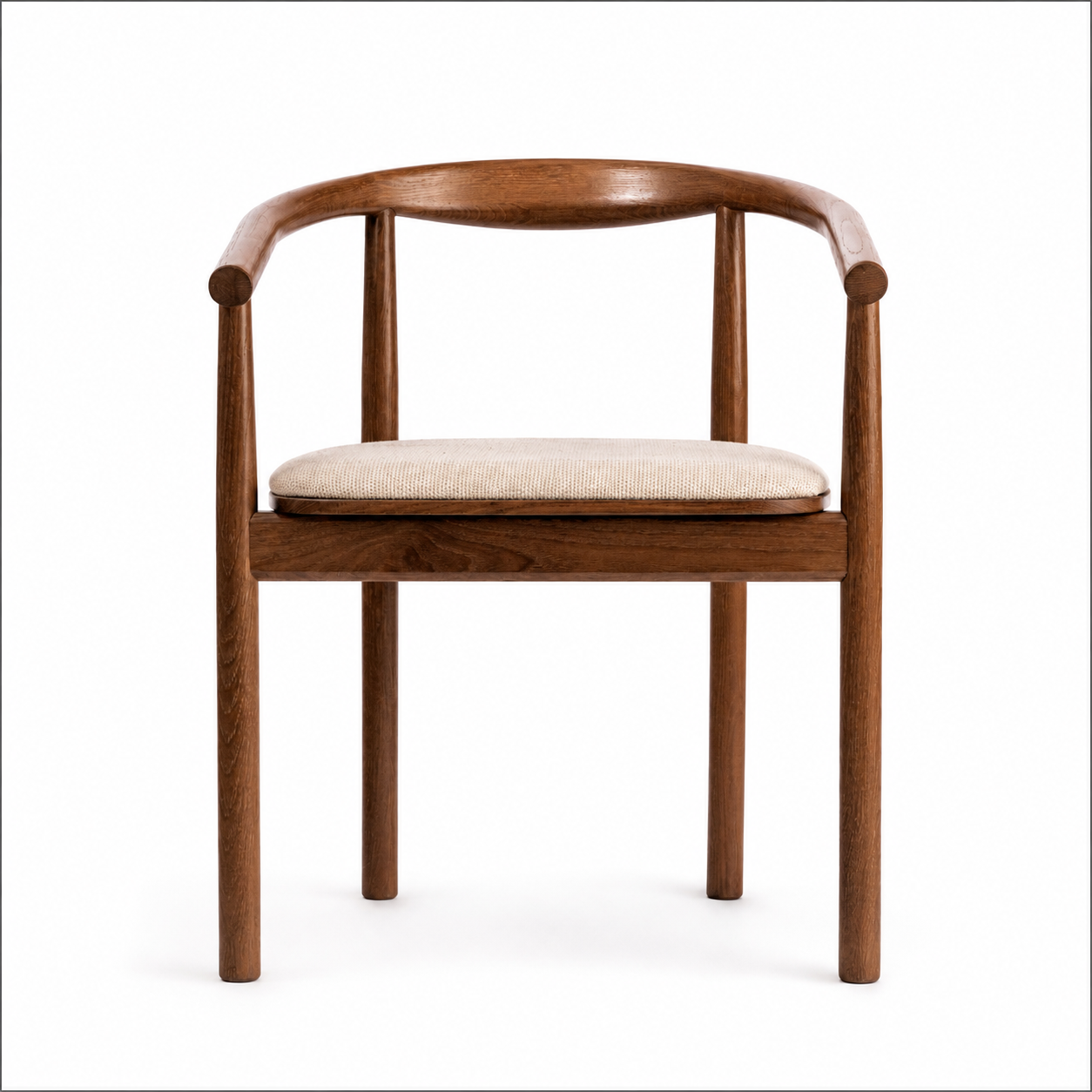 Fern Solid Oak Chair with Curved Backrest and Upholstered Seatpad - Bordo (x2)
